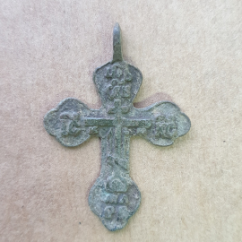 №24 Старинный металлический нательный христианский крестик, размеры 5х3см